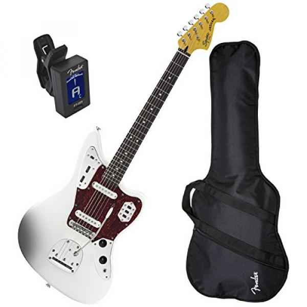 Squier Vintage Modified Jaquar Electric Guitar Olympic White w/ Fender Gig Bag and Tuner