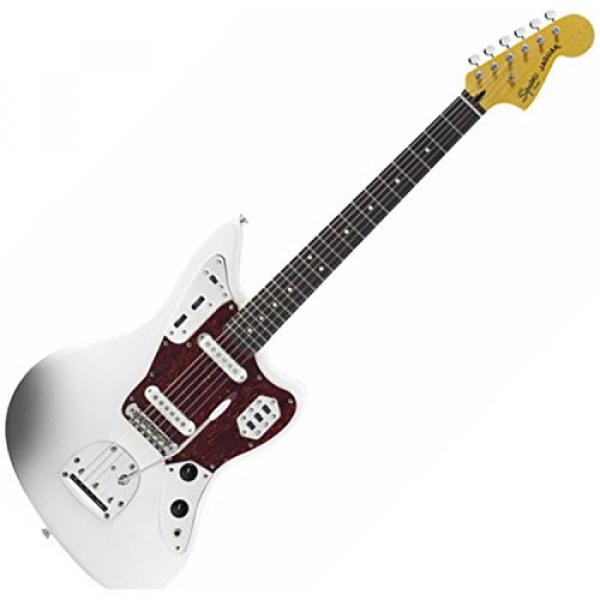 Squier Vintage Modified Jaquar Electric Guitar Olympic White w/ Fender Gig Bag and Tuner