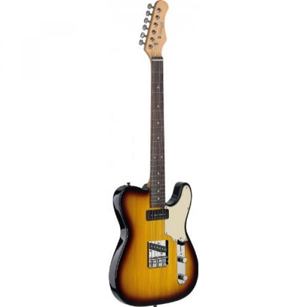 Stagg SET-CST BS Vintage T Series Custom Electric Guitar with Solid Alder Body - Brown Sunburst