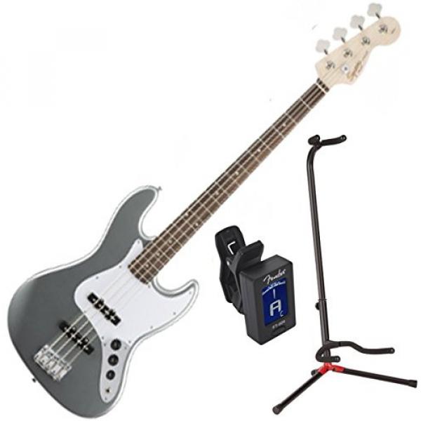 Squier 0310760581 Affinity J Bass RW Slick Silver w/ Stand and Tuner
