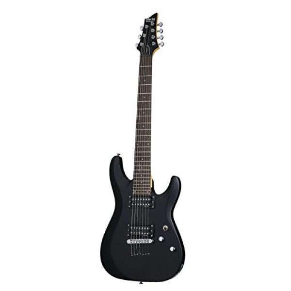 Schecter C-7 DELUXE -Satin Black 7-String Solid-Body Electric Guitar, Satin Black