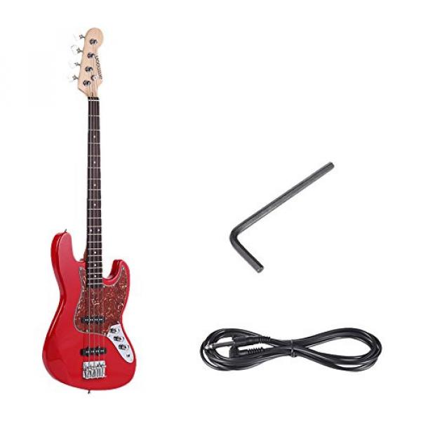 ammoon I1951R Solid Wood 4 String JB Electric Bass Guitar Basswood Body Rosewood Fretboard 24 Frets with 6.35 mm Cable