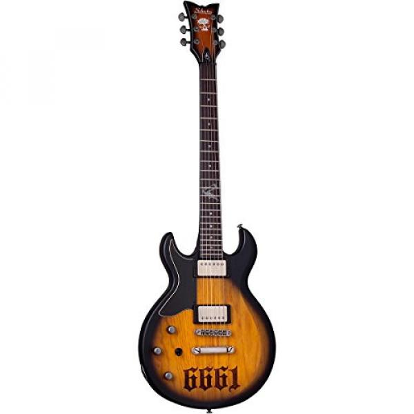 Schecter Guitar Research Zacky Vengeance S-1 6661 Left-Handed Electric Guitar Aged Natural Satin Black Burst