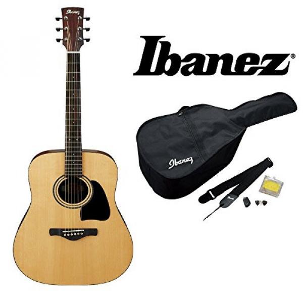 Ibanez IJD100S Jampack Dreadnought Solid Top Acoustic Guitar Package, Includes Gig Bag, Chromatic Clip-On Tuner, Guitar Strap