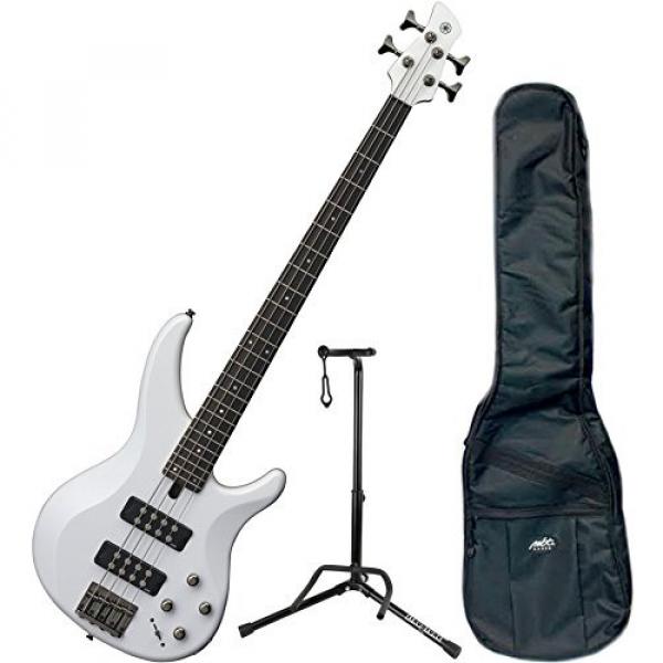 Yamaha TRBX304 WH TRBX-304 White 4 String Bass Guitar w/ Gig Bag and Stand