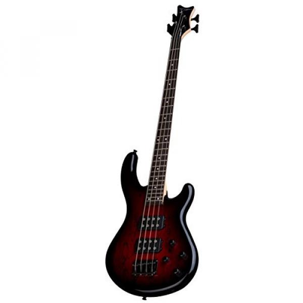 Dean E2 SM TRD Edge 2 Spalt Maple Bass Guitar, Trans Red
