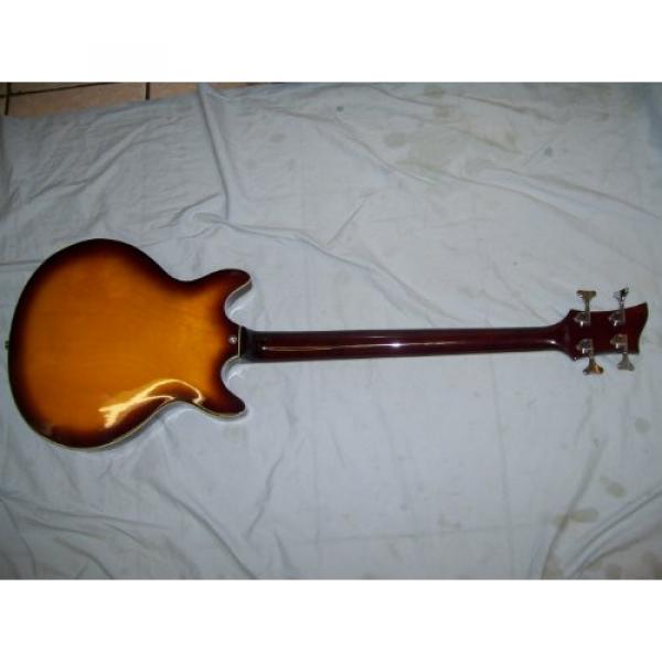Left handed Semi hollow body Bass guitar, 4 string, Sunburst