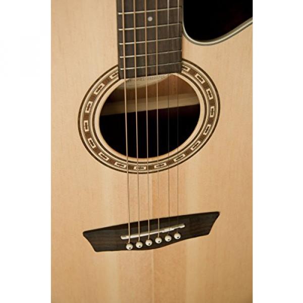 Washburn Harvest Series WG7SCE Acoustic-Electric Guitar, Natural Gloss
