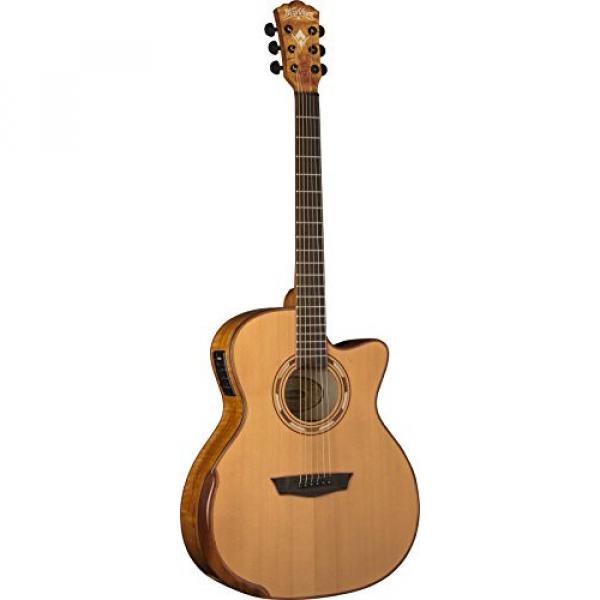 Washburn WCG66SCE Comfort Deluxe Series Acoustic-Electric Guitar, Natural Finish