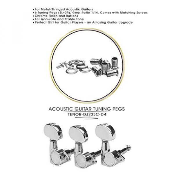 DJ235C-D4 TENOR Acoustic Guitar Tuners, Tuning Key Pegs/Machine Heads for Acoustic Guitar with Chrome Plated Finish and Chrome Plated Buttons.