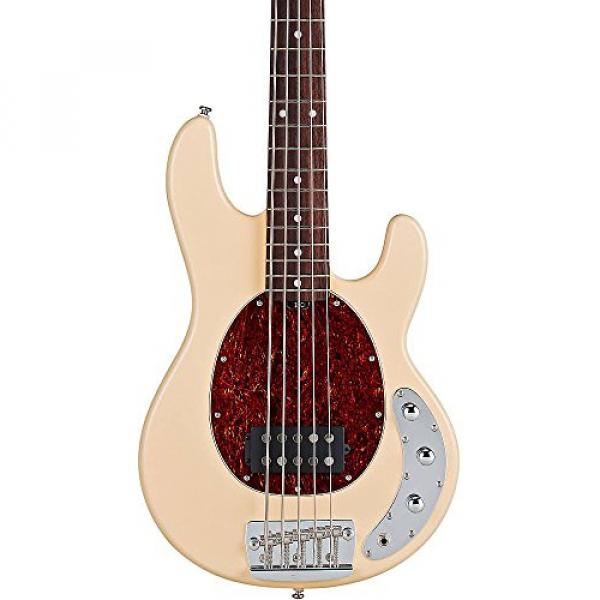 Sterling by Music Man RAY35CA 5-String Electric Bass Guitar Vintage Cream w/ Gig Bag, Stand, and Cable