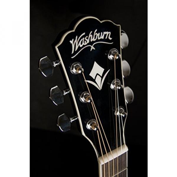 Washburn Mahogany Series WD10SCEB Dreadnought Acoustic Electric Guitar, Natural