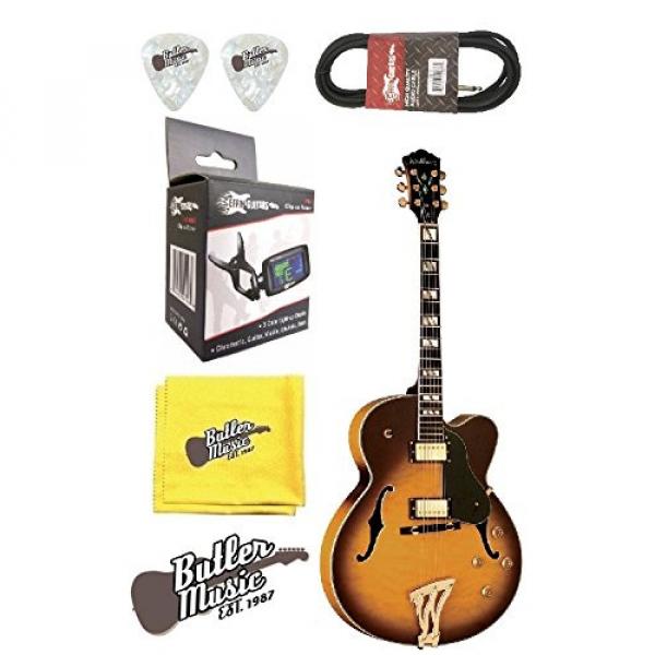 Washburn J5TSK Semi-hollow Archtop Electric Guitar w/Case, Tuner plus More