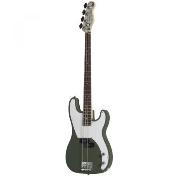 Normandy Guitars ALCB-AG-RSWD 4-String Bass Guitar with Rosewood Fretboard, Army Green