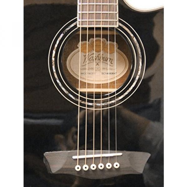 New Washburn Wcg18ceb Black Grand Auditorium Acoustic Electric Guitar
