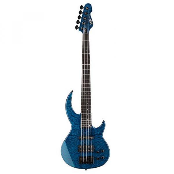 ESP LBB1005QMBLKAQ-KIT-1 Bunny Brunel Signature Series BB-1005 QM 5-String Electric Bass, Black Aqua