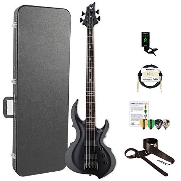 ESP LTA604FRXBLKS-KIT-2 Tom Araya Signature Series 604FRX Electric Bass, Black Satin