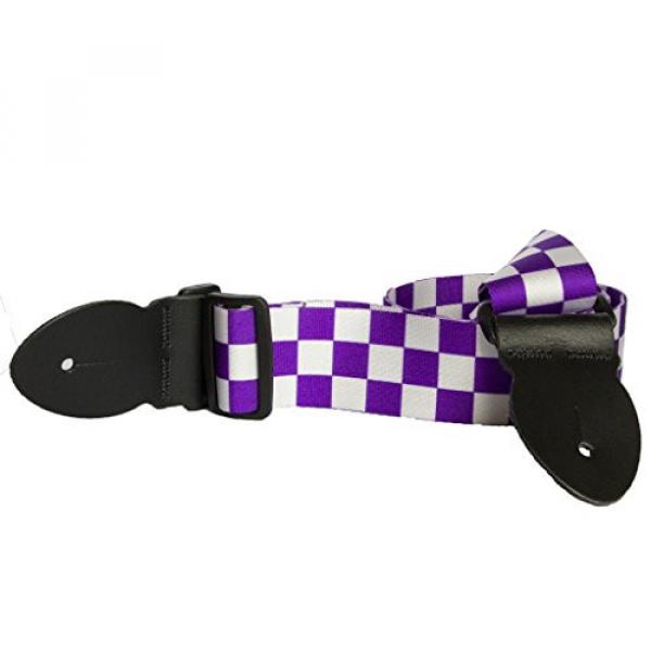 LeatherGraft Print Pattern Checkered Squares Style Electric Acoustic Bass Guitar Strap