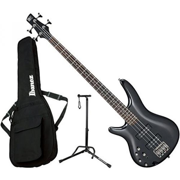 Ibanez SR300EL IPT LEFT HANDED 4 String Iron Pewter Electric Bass Guitar with Gig Bag and Stand