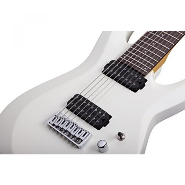 Schecter C-8 DELUXE Satin White 8-String Solid-Body Electric Guitar, Satin White