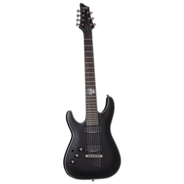 Schecter Blackjack Slim Line Series C-7 Left Handed 7-String Electric Guitar, Satin Black, with Passive Pickups