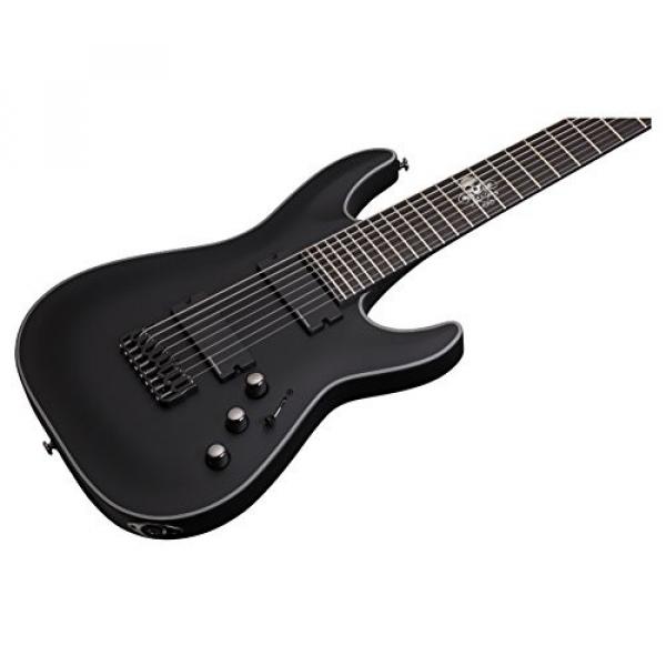 Schecter Blackjack Slim Line Series C-8 EX 8-String Electric Guitar, Satin Black, with Active Pickups