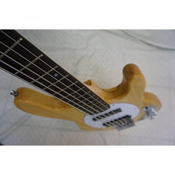 Bass Guitar, 5 String, natural wood body, new, active pickups