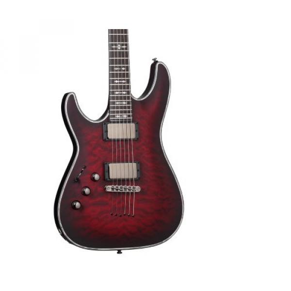 Schecter Hellraiser C-1 Extreme Left Handed 6-String Electric Guitar, Crimson Red Burst Satin