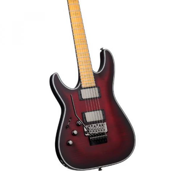 Schecter Hellraiser C-1FR Extreme Left Handed 6-String Electric Guitar, Crimson Red Burst Satin