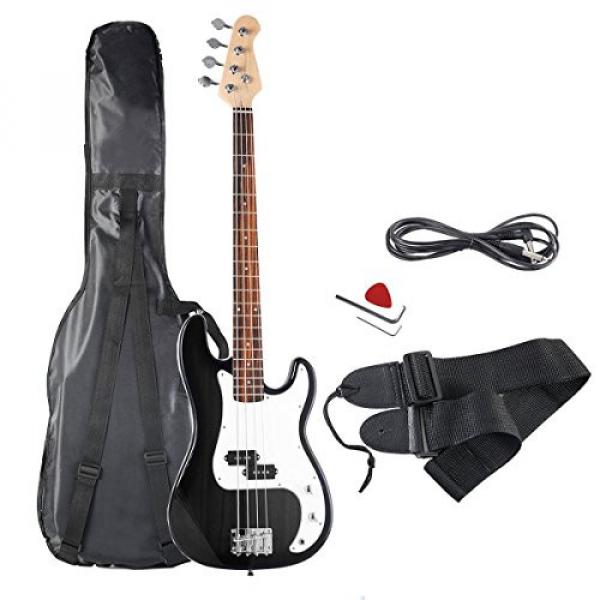 Black Full Size 4 String Electric Bass Guitar with Strap Guitar Bag Amp Cord Higher Performance Cost Ratio With Better Tones And Feels