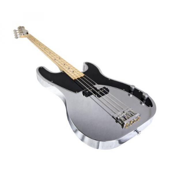 Normandy Guitars ALCB-CH-MPL 4-String Bass Guitar with Maple Fretboard, Triple Chrome Plated