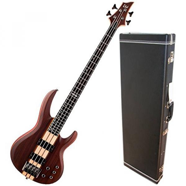 ESP LTD B-4 Ebony Natural Satin Electric Bass w/ Hardshell Case