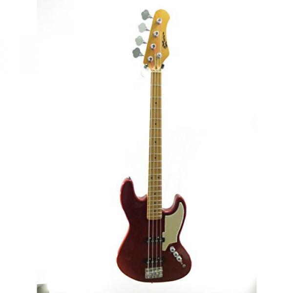 Effin Guitars model EJB/MRD Vintage Look Metallic Red Jazz Style Bass Guitar