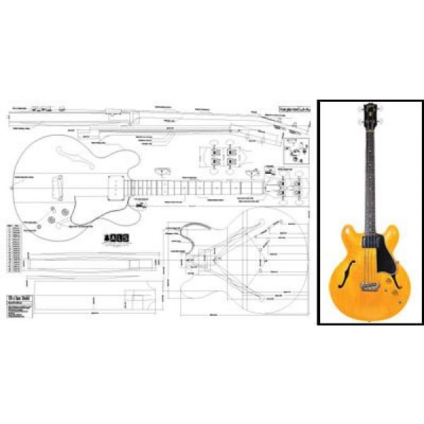 Plan of Gibson EB-2 335-Style Hollowbody Bass - Full Scale Print