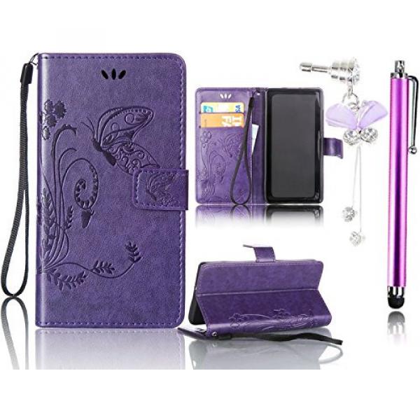 Galaxy S8+ Plus Cases Cover, Bonice 3 in 1 Accessory PU Leather Flip Practical Book Style Magnetic Snap Wallet Case with [Card Slots] [Hand Strip] Premium Multi-Function Design Cover, Purple