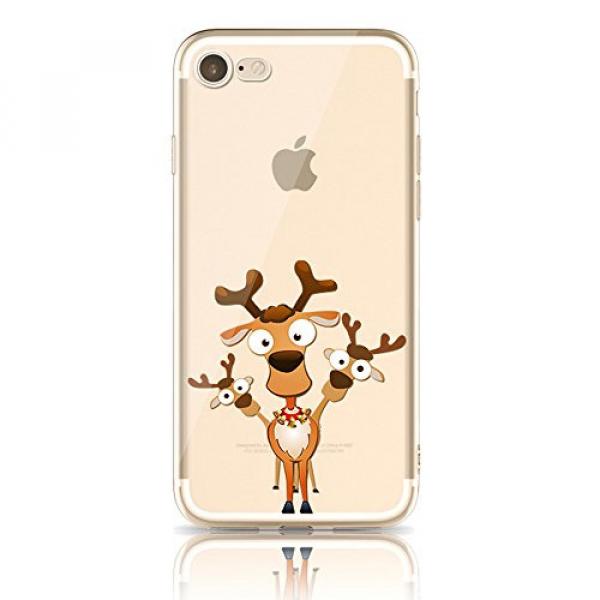 iPhone 5 Soft TPU Cases, Bonice iPhone 5/5S Premium Ultra Thin Slim Exact Fit Silicone Rubber Clear Transparent Back Cover Creative Design Scratch-Resistant Non-slip Protective Skin - Rudolph